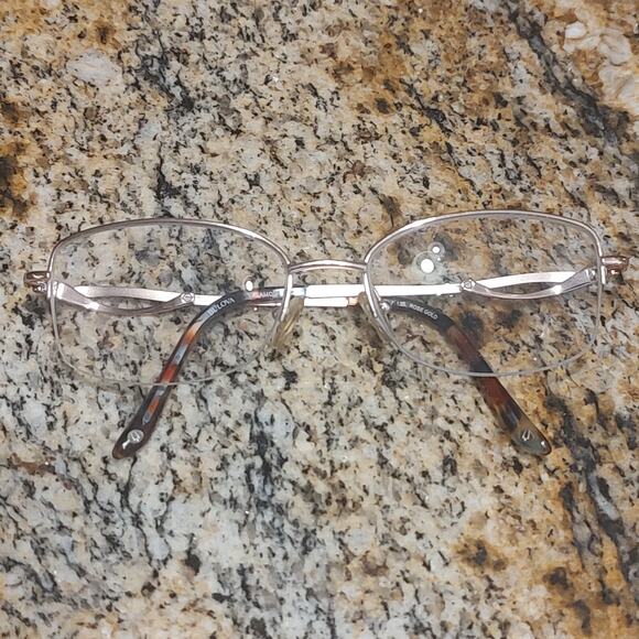 Bulova Alamosa Eyeglasses Frame Women's Rose Gold Half Rim Rectangular 52-17-135 - Picture 7 of 10